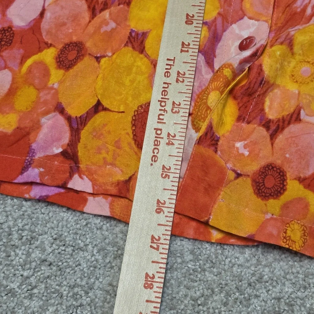 Jams World 50th Anniversary Sundaisy‎ Pink Floral Rayon Camp Shirt USA L